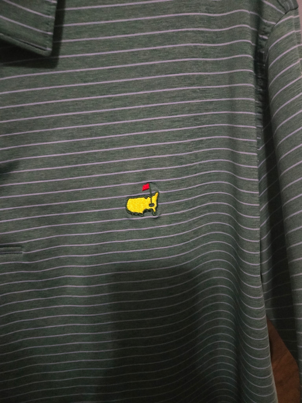 Masters Polo Green And Blue Stripe